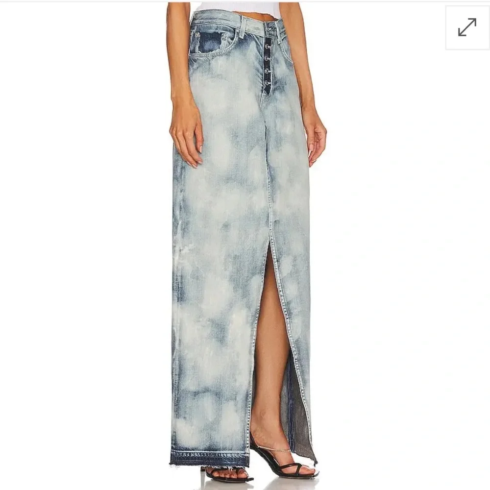 GRLFRND Bianca Reconstructed Split Hem Maxi Jean Skirt in Marble Hill - Picture 15 of 16